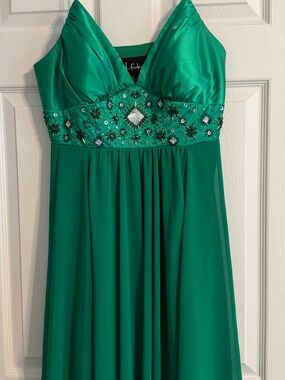 Retro S.L. Fashions Emerald Green Beaded Formal Dress from 2008